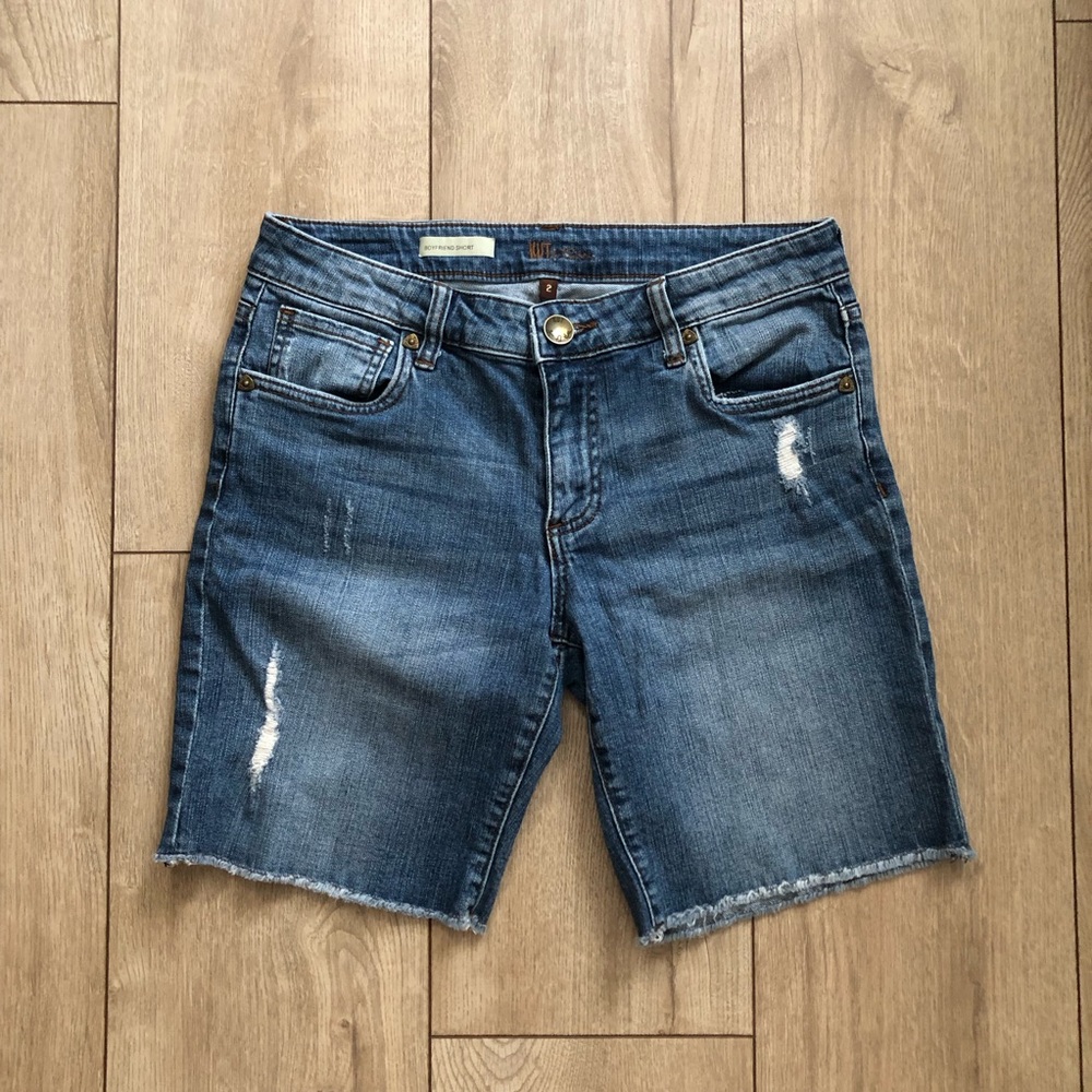 Kut from the Kloth Distressed Blue Jean Shorts